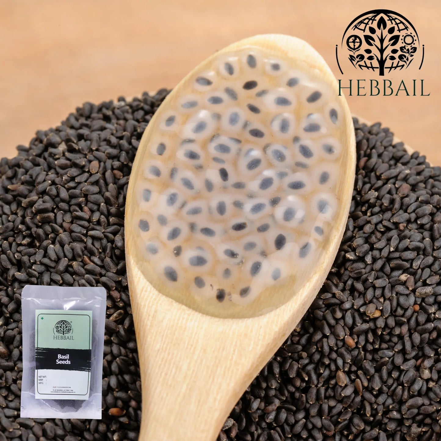 Premium Basil Seeds (Sabja) | Hebbail Natural Foods Hebbail