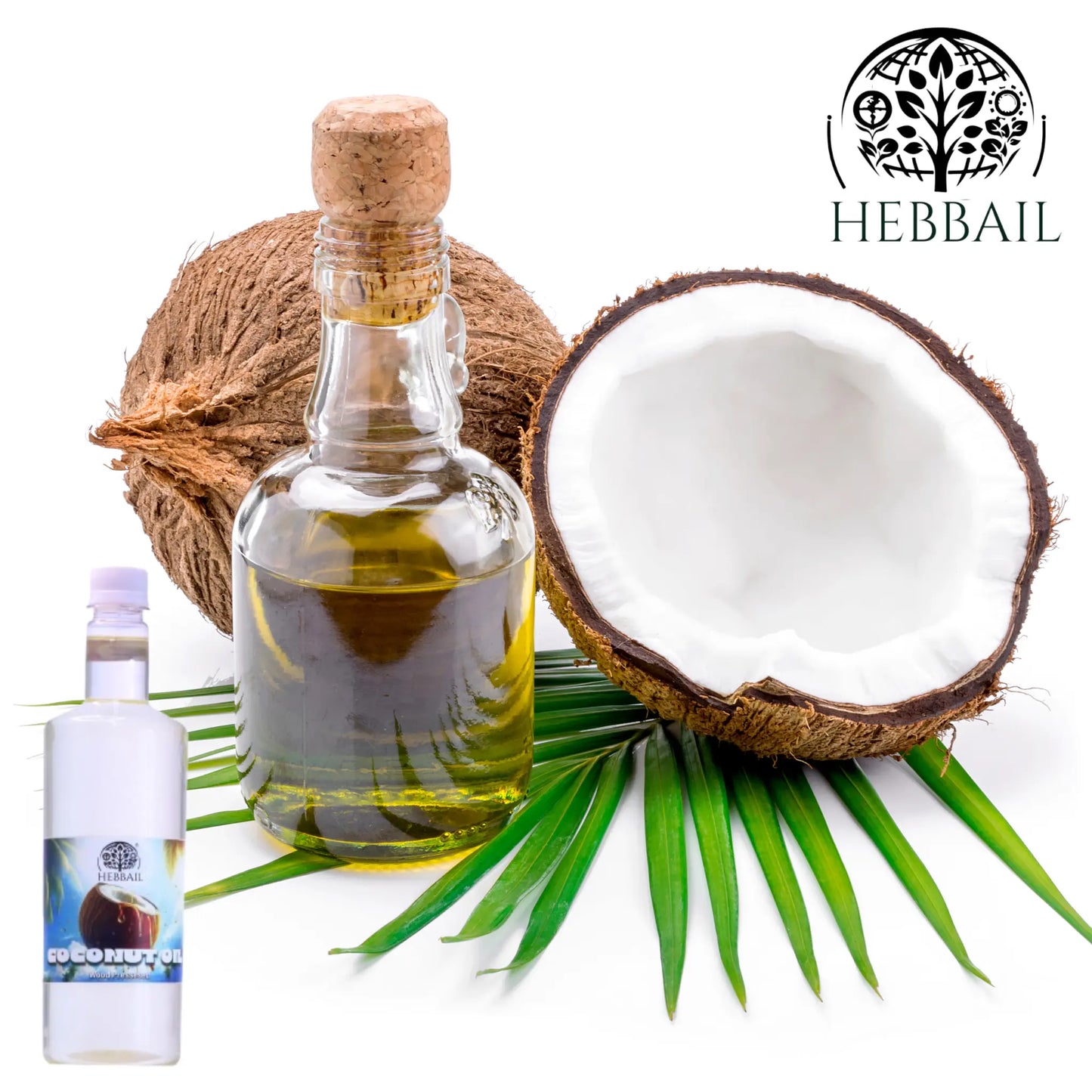 HEBBAIL Coconut Wooden Pressed Oil – 1 LTR | 100% Pure, Cold-Pressed & Unrefined Hebbail