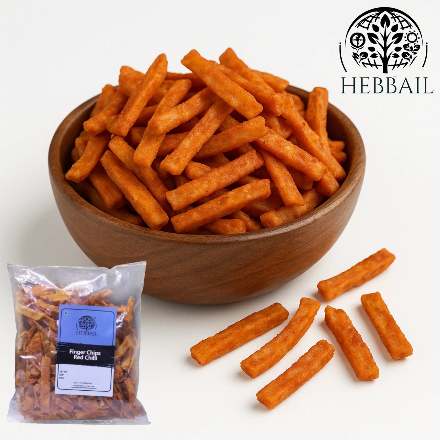 Red Chilli Finger Chips | Hebbail Spicy Crunchy Snacks - Hebbail