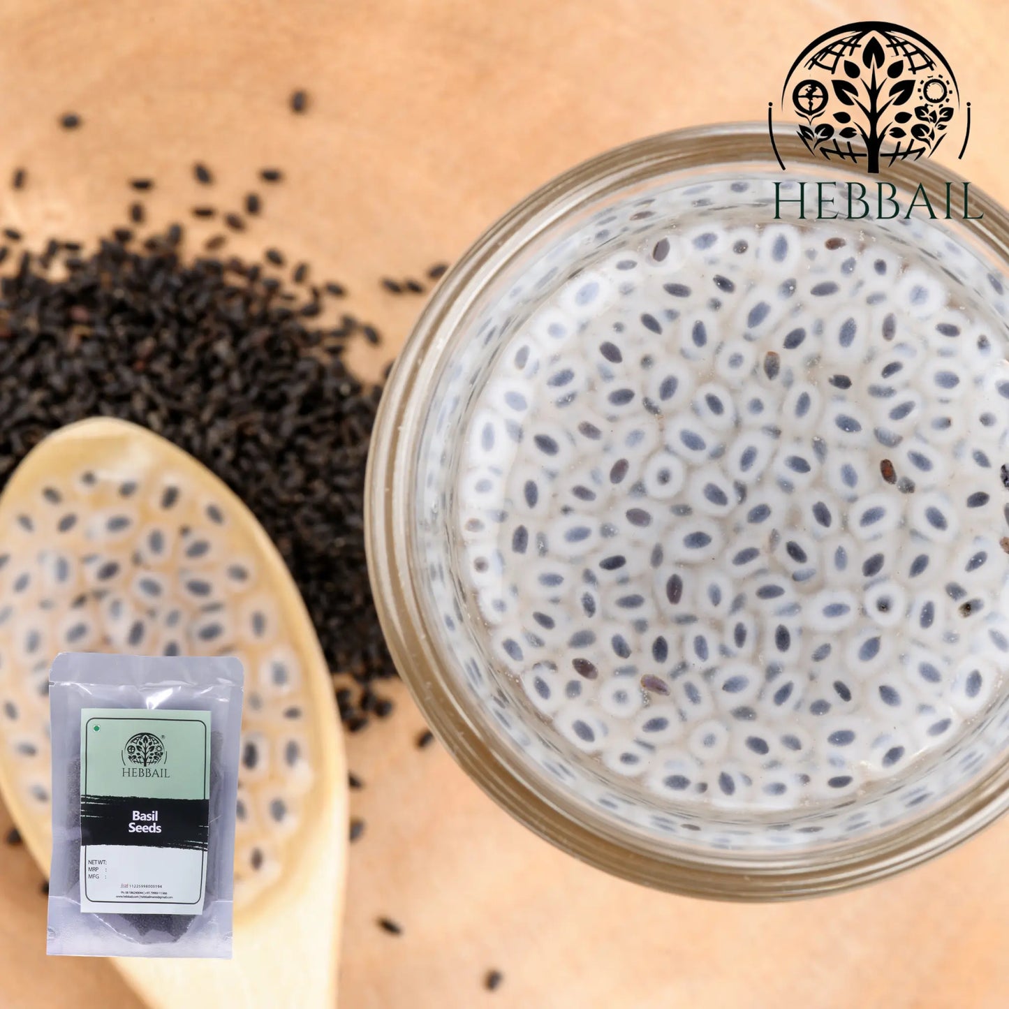 Premium Basil Seeds (Sabja) | Hebbail Natural Foods Hebbail