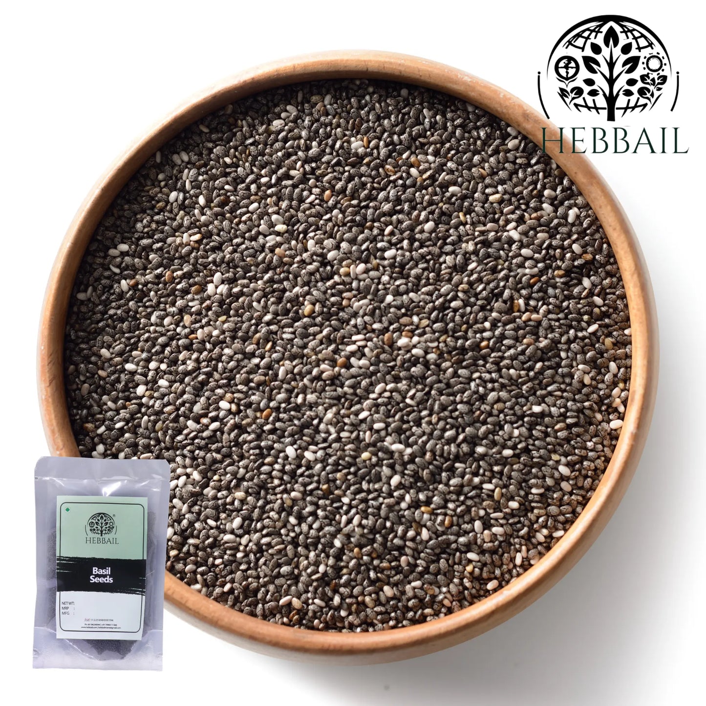 Premium Basil Seeds (Sabja) | Hebbail Natural Foods Hebbail