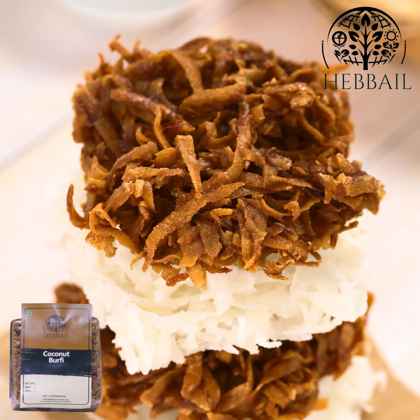Traditional Coconut Barfi | Hebbail Sweets - Hebbail