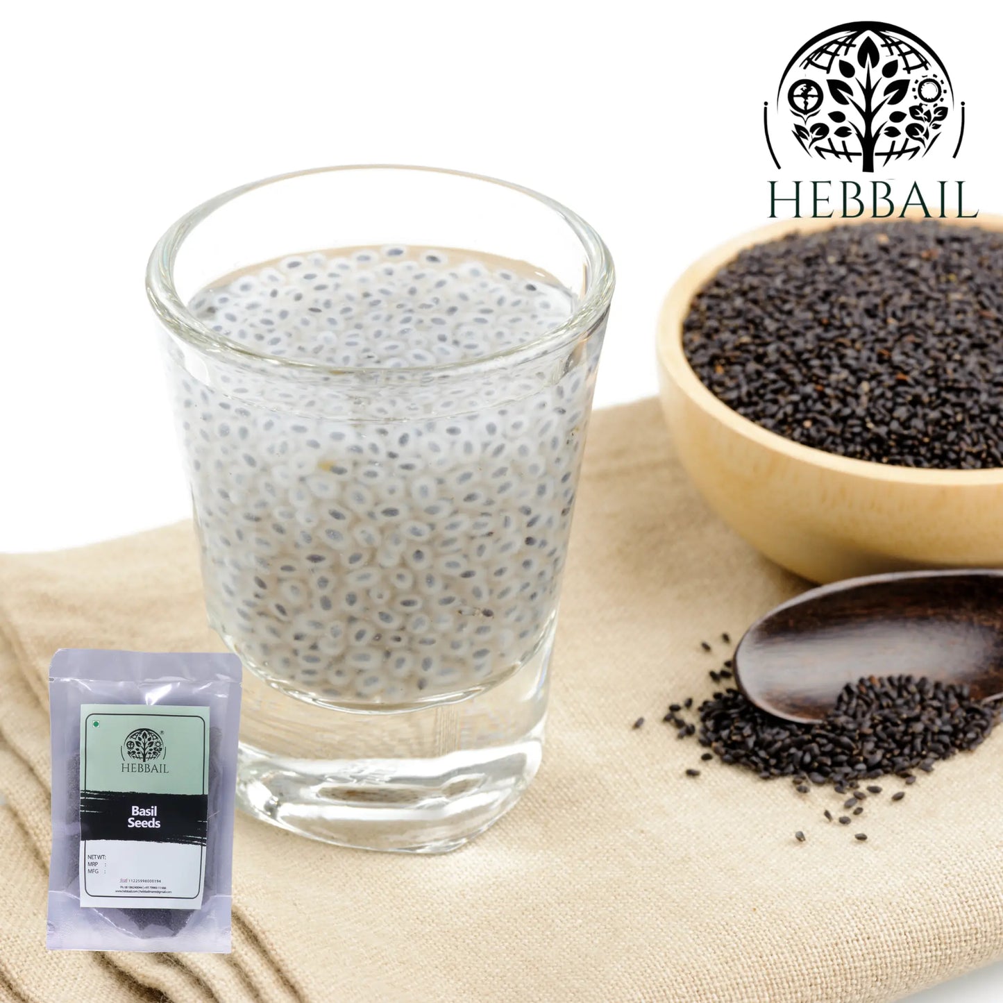 Premium Basil Seeds (Sabja) | Hebbail Natural Foods Hebbail