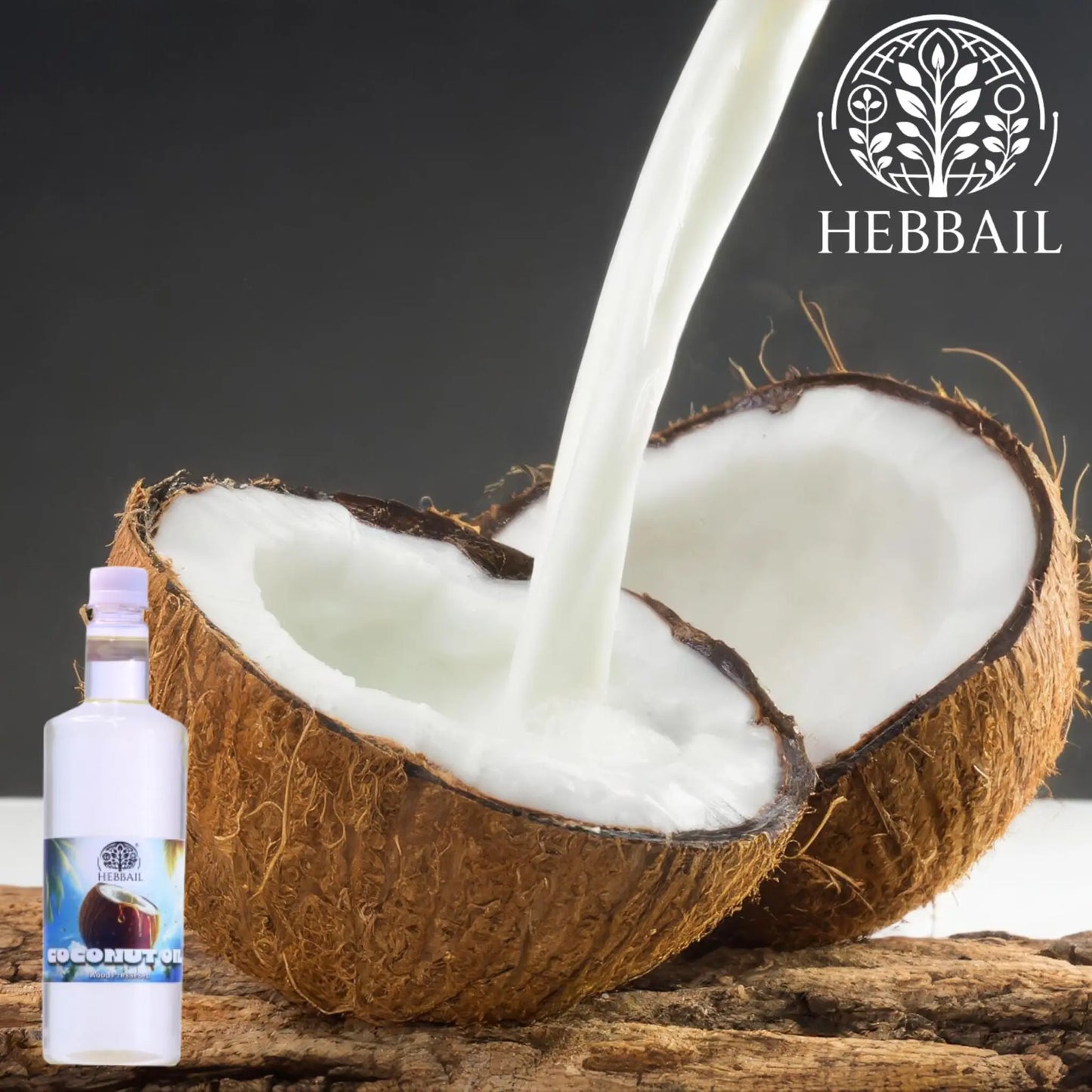 HEBBAIL Coconut Wooden Pressed Oil – 1 LTR | 100% Pure, Cold-Pressed & Unrefined Hebbail