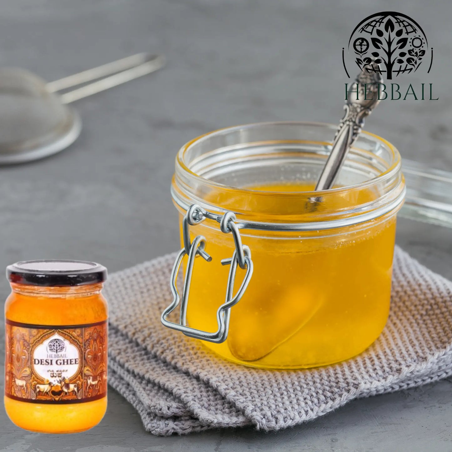 Hebbail Desi A2 Cow Ghee | Traditional Bilona Method | Malenadu Grazing Cows - Hebbail