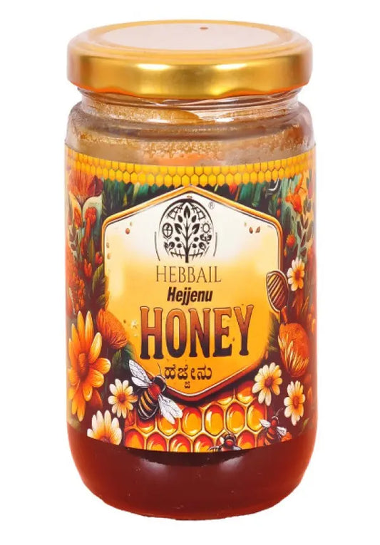 HEBBAIL Natural Hejjenu Honey – 500GM | 100% Pure, Raw & Wild Forest Honey Hebbail