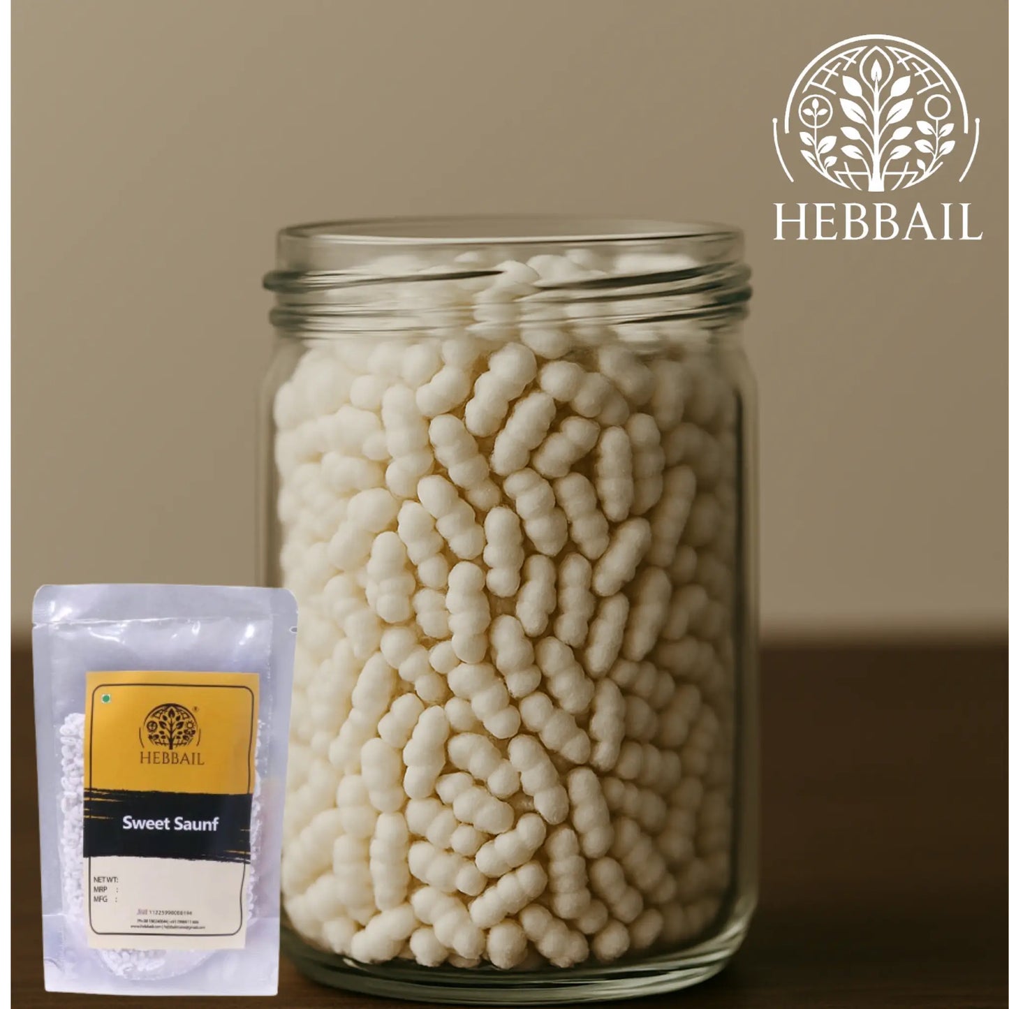 Sweet Saunf (Sugar-Coated Fennel Seeds) 100grm | Hebbail Traditional Mouth Freshener - Hebbail