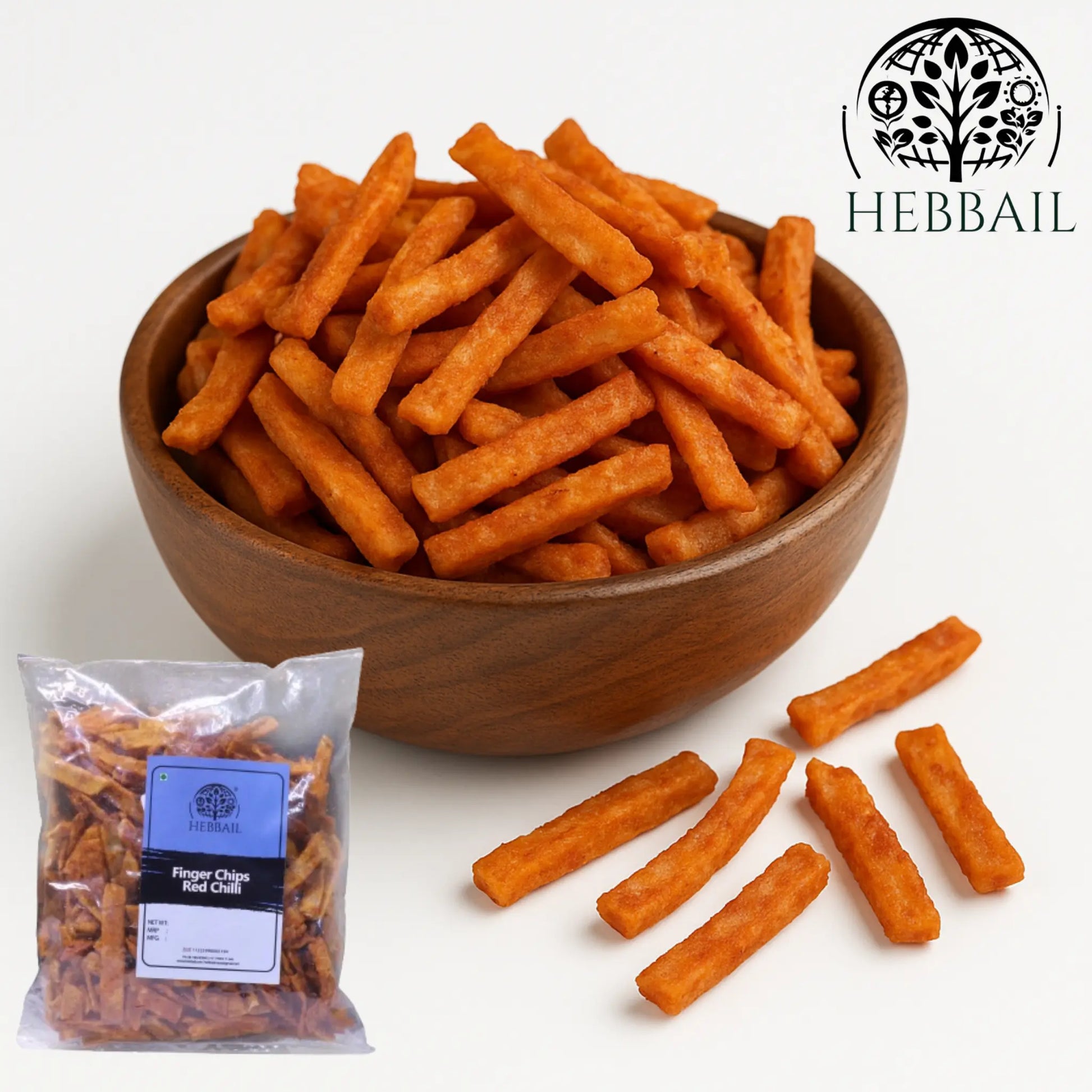 Red Chilli Finger Chips | Hebbail Spicy Crunchy Snacks - Hebbail