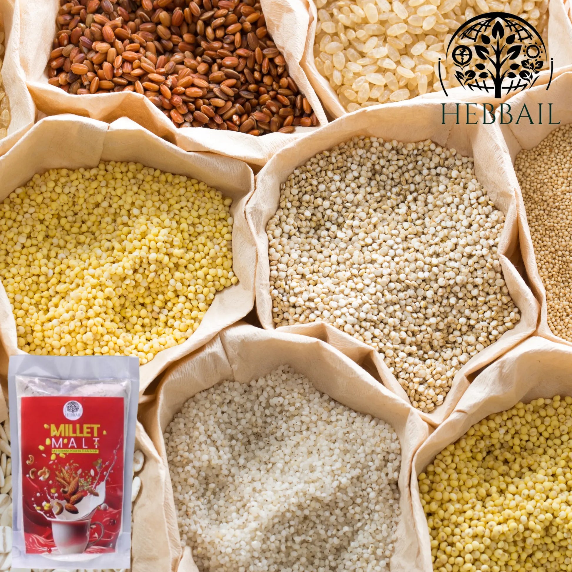 Millet Malt Mix | Hebbail Wholesome Health Drink - Hebbail