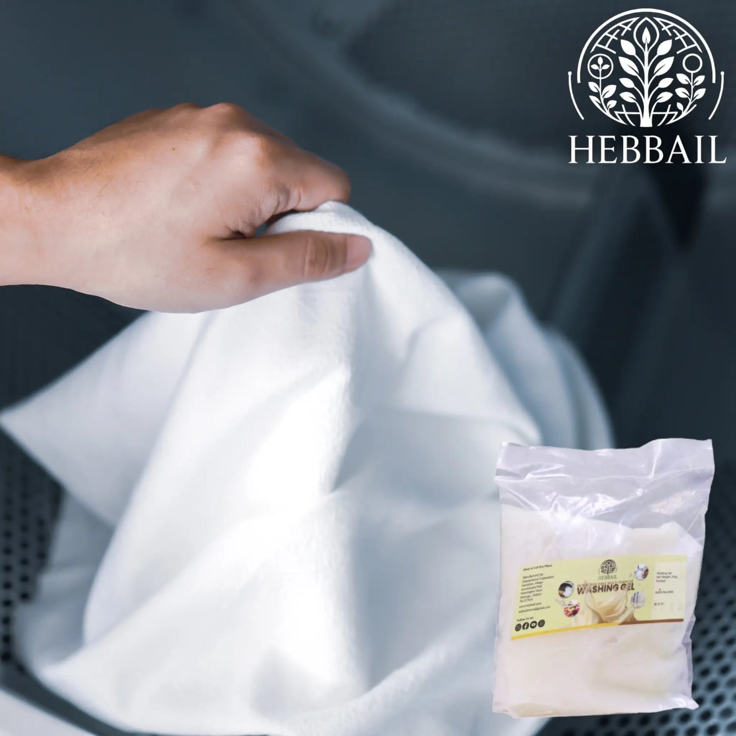 Natural Washing Gel 250 grm | Hebbail Gentle & Effective Fabric Cleaner - Hebbail