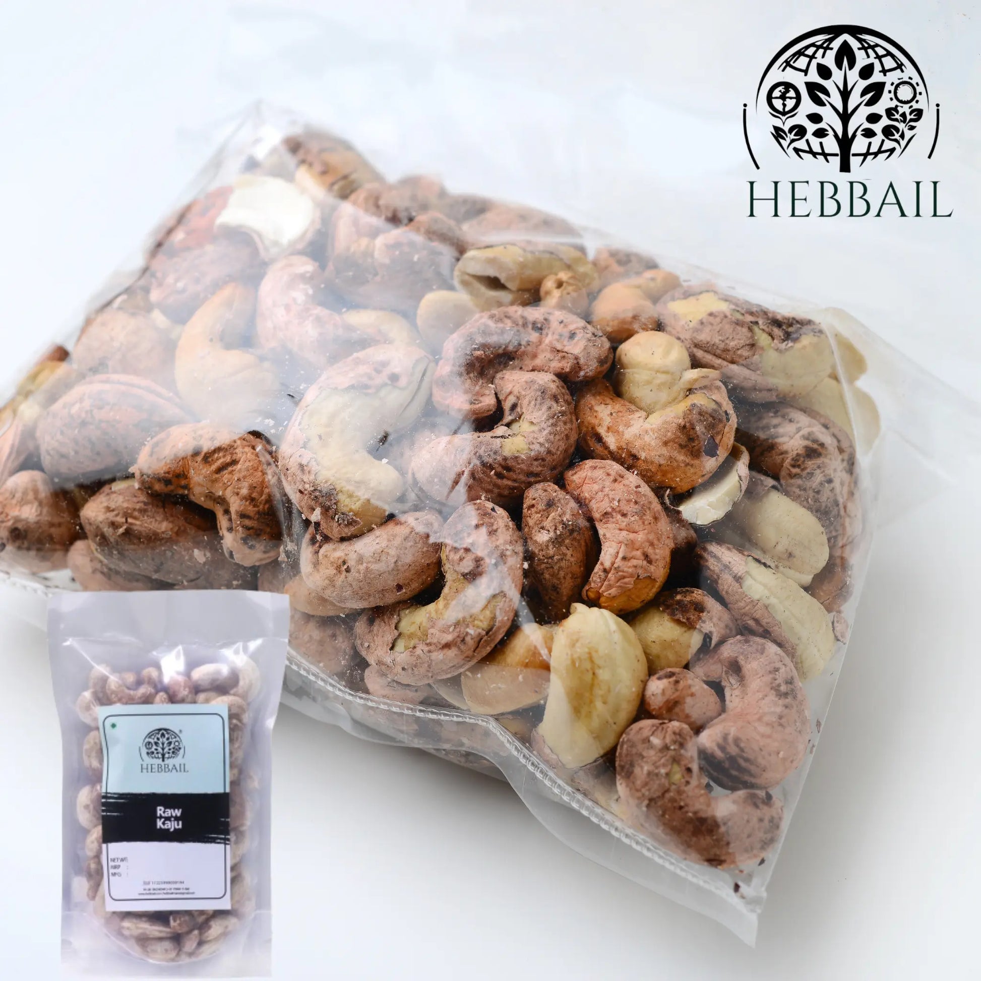 Raw Unpeeled Cashews (Kaju) | Hebbail Natural Nuts Hebbail