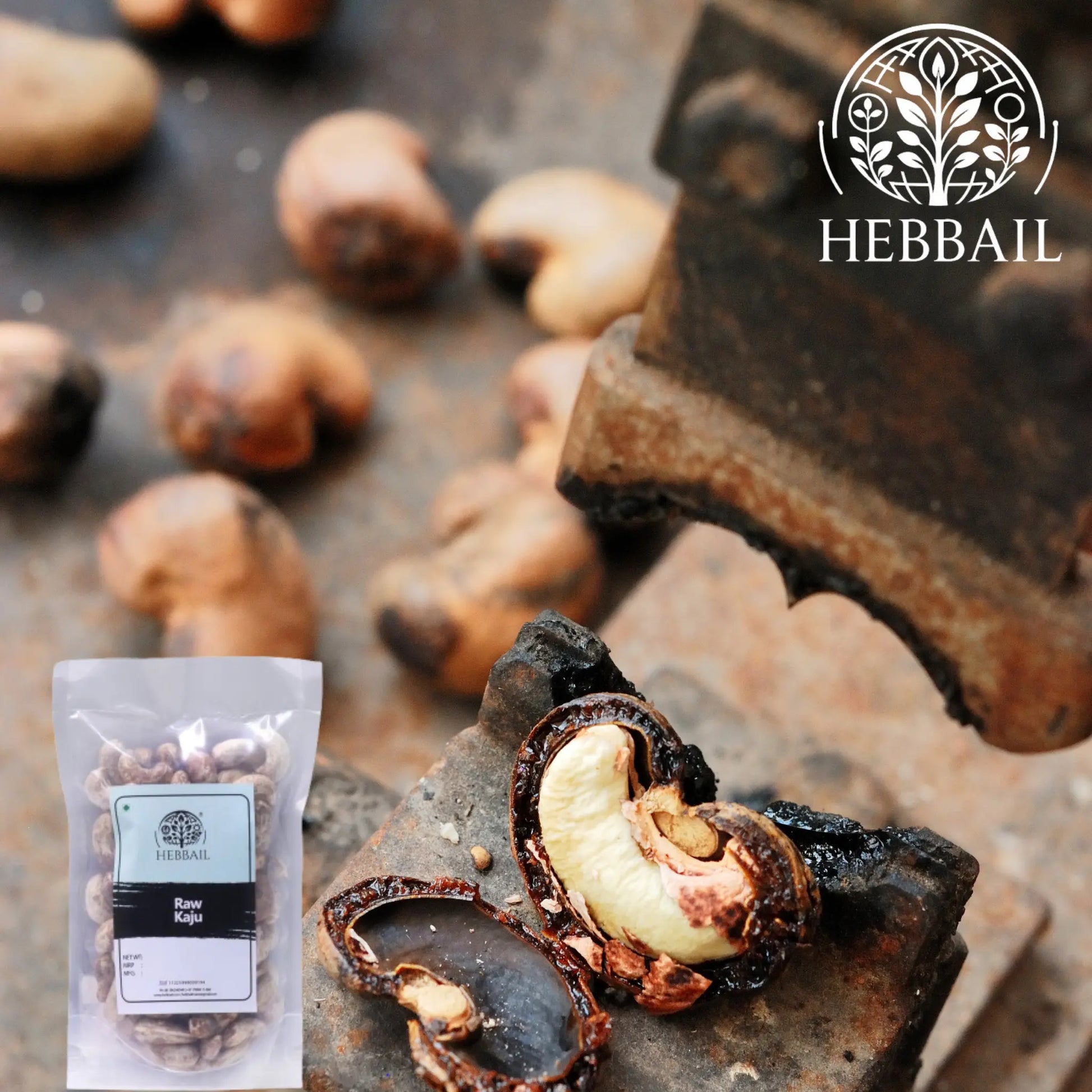 Raw Unpeeled Cashews (Kaju) | Hebbail Natural Nuts Hebbail
